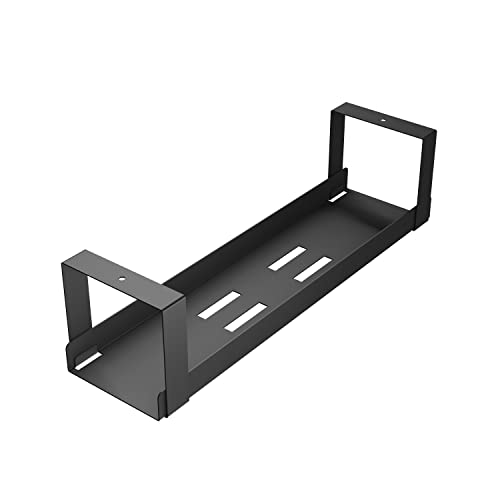 D-Line 604562 Under Desk Cable Management Tray, Cable Basket for Extension Blocks, Self-Adhesive or Screw-fix, Regain Wasted Space & Improve Appearance - Black - color: Black