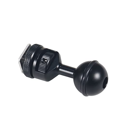 1 Inch Ball Mount Head Adjustable Adapter with Cold Shoe Base for Underwater Camera Case Video Flash (Kit A) - color: Kit A