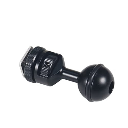 1 Inch Ball Mount Head Adjustable Adapter with Cold Shoe Base for Underwater Camera Case Video Flash (Kit A) - color: Kit A