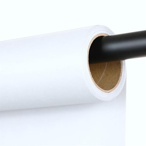 White Seamless Photography Backdrop Paper 53" x 16.4' - Heavyweight Non-Reflective Thick Photo Background Roll for Portrait Photoshoot, Video Recording, Social Media and Studio Headshots - color: Arctic White, size: 53''x16.4'