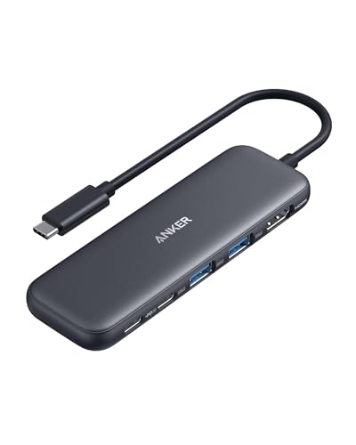 Anker USB C Hub, 5-in-1 USBC to HDMI Splitter with 4K Display, 1 x Powered USB-C 5Gbps & 2×Powered USB-A 3.0 5Gbps Data Ports for MacBook Pro, MacBook Air, Dell and More - color: Black