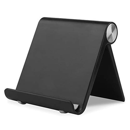 Mobile Phone Holder, Phone Stand Desk Desktop Mobile Holder Adjustable Foldable Portable Video Call Mount (1PH -Black)