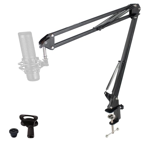 ChromaCast Pro Series 28" Scissors Arm Adjustable Microphone Desk Stand with Boom Suspension, Includes Mic Clip (CC-SDMIC-STAND-28)