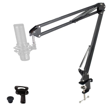 ChromaCast Pro Series 28" Scissors Arm Adjustable Microphone Desk Stand with Boom Suspension, Includes Mic Clip (CC-SDMIC-STAND-28)