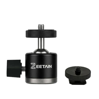 Mini Ball Head Tripod Head, 360° Rotatable Aluminum, 1/4" Hot Shoe, 20mm Camera Mount Adapter for Tripods, Monopods, HTC Vive & SLR Cameras, 2.5lb Capacity
