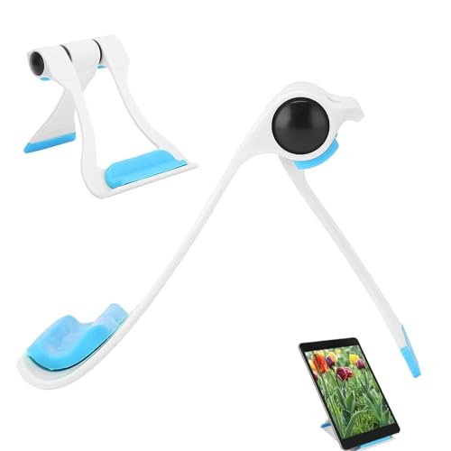 Cyrank Cell Phone Stand, 150 Degree Foldable Tablet Stand Phone Stand for Desk Desktop Phone Holder Phone Holder Cradle Desktop Bracket Phone Stand for Recording Office Desk Accessories(Blue)