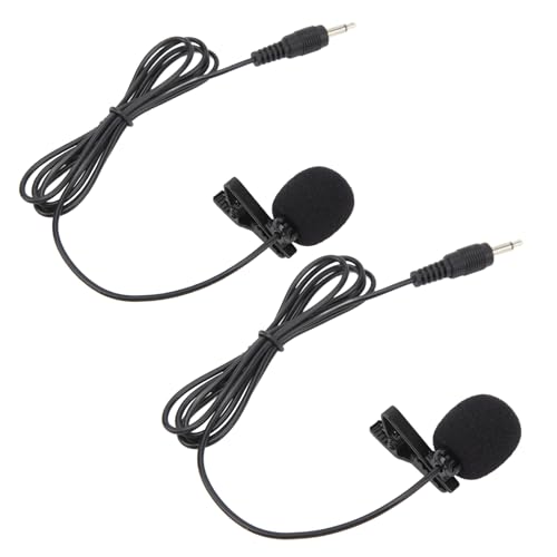 Lavalier Microphone, 2PCS Noise Cancelling Clip on Omnidirectional Condenser Mic for 3.5mm Laptop Recording