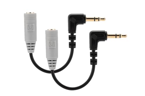 UNCLE LIGHT 2 Pack Replacement SC3 Microphone Cable for 3.5mm TRRS to TRS Adapter for Cameras Video Recorders Compatible with Sony Nikon Canon