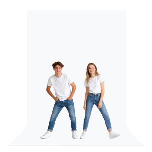 BEIYANG 6X10 Ft White Backdrop for Photography, White Screen Cloth for Product Portrait Streaming Photoshoots Studio, Background Curtain for Ins Photo, Video Recording - color: White, size: 6x10ft