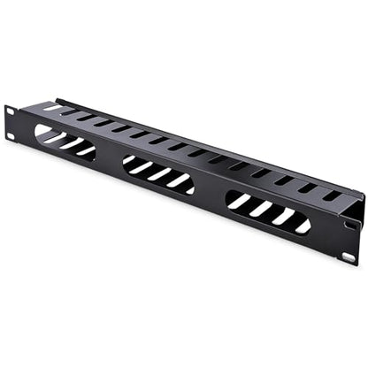 StarTech.com Horizontal 1U Server Rack Cable Management Finger Duct w/ Cover - 19" Network Rack Wire Duct Raceway Panel - Slotted Wire Duct (CMDUCT1UX) - style: 1U | Horizontal