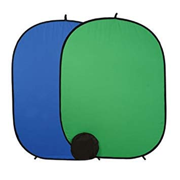 Fancierstudio 2 in 1 Chromakey Green Screen Chromakey Blue Screen Collapsible Backdrop Collapsible Reversible Background 5'x7' Chroma-Key Blue/Green By Fancierstudio RE2010 BG