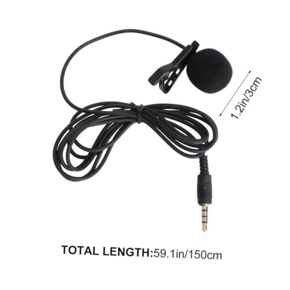 Toyvian Mini Clip Lavalier Condenser Microphone for Smartphones Laptops and Cameras Portable Hand Mic for Video Recording and Meetings Includes Rotary Clip Black