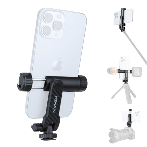 Lightweight Universal Phone Tripod Mount Adapter with 1/4" Screw and Cold Shoes, 360° Rotates Adjustable Smartphone Clamp Holder, Compatible with iPhone/Samsung/Andriods/Camera for Photography - style: Lightweight-Plastic