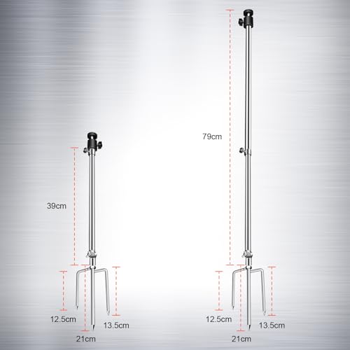 Trail Camera Stand Ground Mount, 360° Adjustable Universal Thread Connection 1/4''-20 (6 mm), Foldable Stainless Steel Bracket, for Hunting, Night Fishing Light, Solar Panels, etc.（3 Pack） - color: 3 Pack