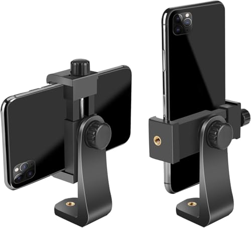Phone Tripod Mount Adapter/Universal Tripod Phone Holder Stand, Fits Any Smartphone, 1/4" Screw, Rotating Vertical & Horizontal, Compatible with for Selfie Stick Monopod - style: 1) Rotating Phone Mount