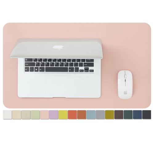 Leather Desk Mat - Small Non-Slip PU Desk Pad for Office and Home - Desk Organization and Accessories - Ideal for Large Mouse Pad and Small Desk Mats on Top of Desks (Pink,23.6"x 13.8") - color: Pink, size: 23.6" x 13.8"