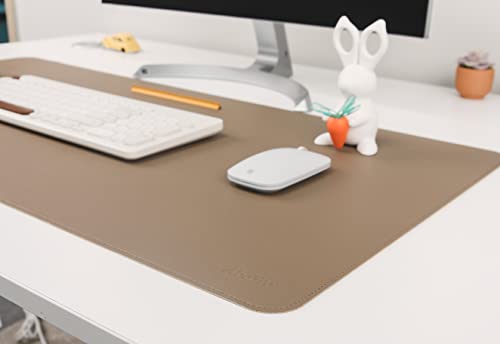 Dual-Sided Leather Desk Pad,Blotter for Laptop Computer,Mouse Pad,Writing,Drawing,Arts and Craft Mat (17"x24", Khaki) - color: Khaki/Light Khaki, size: 17"x24"