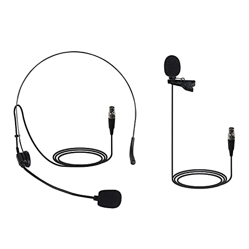 Phenyx Pro PTU-5000 Wireless Lapel Microphone with Mini XLR Jack, Unidirectional Condenser Cartridge, Ideal for Stage, Church, Conference, Interviews, Video Recording