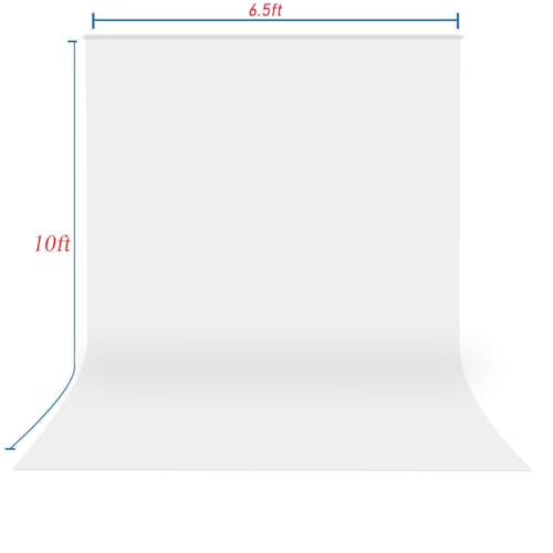 8.5x10ft Background Stand with 6.5x10ft White and Black Chromakey Backdrop Screen, Adjustable Background Holder Support System Kit, Clamp for Photography Video Studio Portrait Product Shooting