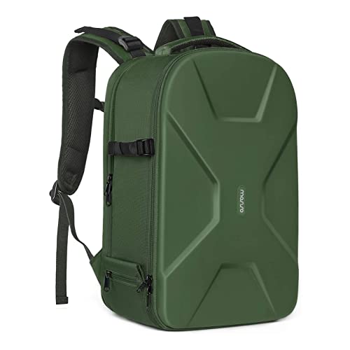 MOSISO Camera Backpack, DSLR/SLR/Mirrorless Photography Camera Bag 15-16 inch Waterproof Hardshell Case with Tripod Holder&Laptop Compartment Compatible with Canon/Nikon/Sony, Army Green - color: Army Green