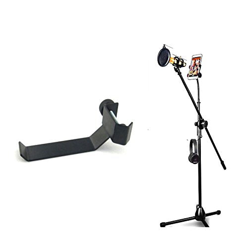 Black Headphone Headset Tambourine Holder Hanger Clip Stand for Microphone/Musical Stand