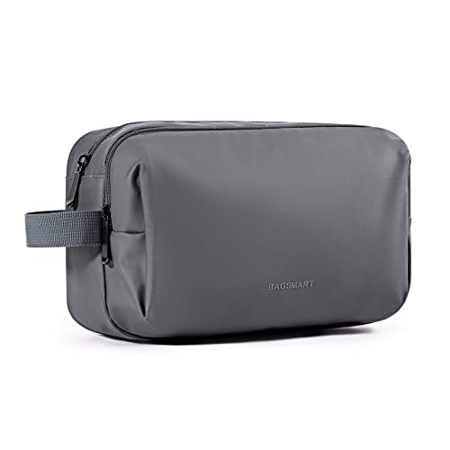 BAGSMART Toiletry Bag for Men, Travel Toiletry Organizer Dopp Kit Water-resistant Shaving Bag for Toiletries Accessories, Door Room Essentials,Grey-basic - color: Grey-basic, size: Medium