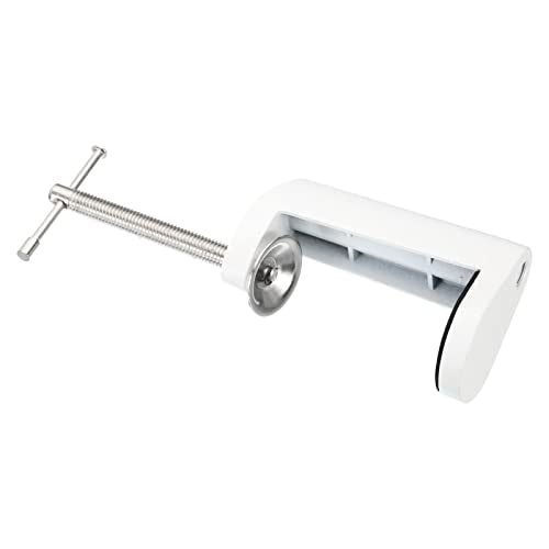 PATIKIL M10 Thread Hole Desk Table Mount Clamp, Universal Adjustable C Shape Desk Clamp for Microphone Arm Desk Lamps Stand, White - color: White