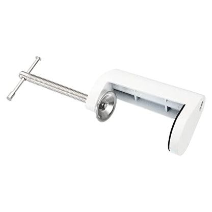 PATIKIL M10 Thread Hole Desk Table Mount Clamp, Universal Adjustable C Shape Desk Clamp for Microphone Arm Desk Lamps Stand, White - color: White