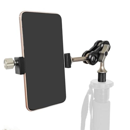 AUSCAMOTEK Aluminum Phone Mount with 1/4 Inch Screw for Tripods – 360° Adjustable Arm, Fits 2 to 3.6 Inch Phones, Vertical or Horizontal Shooting for Hunting, Shooting, Filming, and Outdoor Use