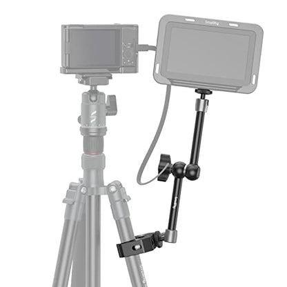 SMALLRIG 11'' Articulating Magic Arm and Clamp w/ 1/4" and 3/8" Thread, Adjustable Friction Power Camera Mount with Cold Shoe Mount for Monitor, LED Lights, Mic, for DJI/Insta360 Action Cameras - 3726