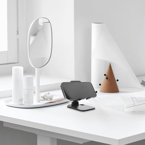 VILLCASE Adjustable Desktop Phone Stand Universal Alloy Phone Holder for Live Streaming and Video Calls with Telescopic Arm Compatible with Smartphones