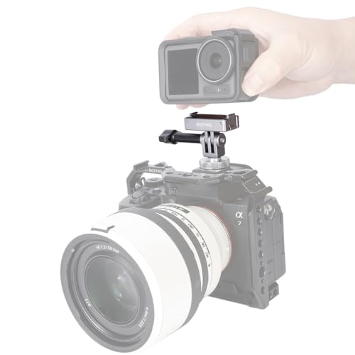 NICEYRIG Magnetic Latch Mount for DJI Action 5 Pro / 4/3, with Removable Cold Shoe & Tripod Mount Holder Compatible with Tripod, Selfie, DSLR Camera, Vlogging - 587 - color: Upgraded quick mount