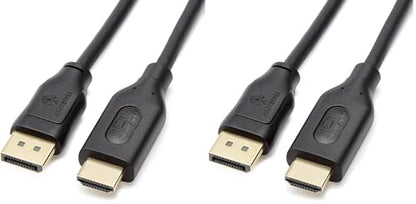 Amazon Basics DisplayPort to HDMI Cable, Uni-Directional, 4k@30Hz, 1920x1200, 1080P Full HD, Gold-Plated Plugs, 15 Foot, Black (Pack of 2) - size: 15 Feet (Pack of 2), style: 1-Pack