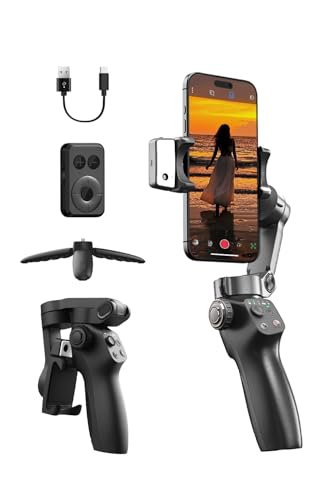 CM8 Gimbal Stabilizer for iPhone Android with AI Tracker, 3-Axis Phone Gimbal with Remote Control Portable Foldable, Phone Stabilizer for Video Recording for Tiktok YouTube Vlog - style: CM8 AI