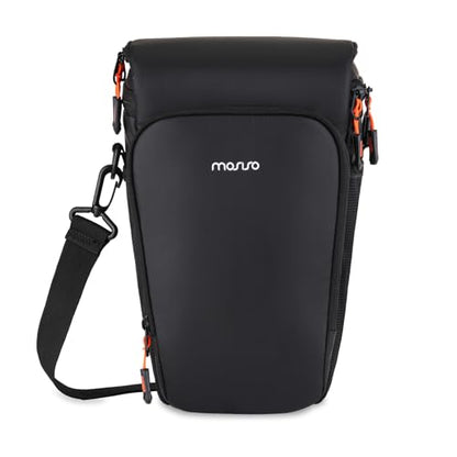 MOSISO Camera Bag, Top Access Crossbody Shoulder Bag for DSLR SLR Cameras with Lens Kit, Padded Camera Case with Rain Cover & Adjustable Should Strap, Photography Bags for Canon/Nikon/Sony, Black