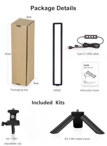 Video Conference Lighting for Computer,Portable Webcam Lights for Laptop with 3 Light Modes,Zoom Led Kit with Tripod & Clip for Live Streaming,Conferencing,Self Broadcasting,Vlog