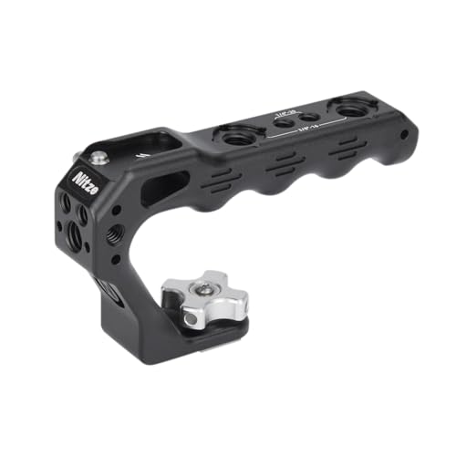 Nitze Cold Shoe Top Handle, Mini Ergonomic Camera Top Handle with Built-in Anti-Off Cold Shoe for DSLR and Mirrorless Cameras (Lil Stinger II Series) - PA28M-D3