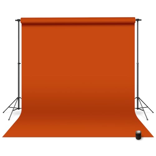 Denny Manufacturing - Seamless Paper Backdrop for Photography, Orange Seamless Paper Roll (86 in x 36 ft) Includes Free Roll Black Gaffer Tape (2 in x 13 ft) - color: Orange, size: 86 in x 36 ft
