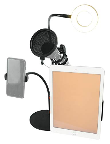 Technical Pro Conference Room/Work From Home Desk Light w/Mic+Phone+Tablet Stand
