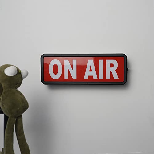 On Air Light Sign, Lighted Recording and Broadcast Warning Indicator, for Home Studio, Company, Desk or Wall Decor, Black, with Remote Control - style: black+Remote control