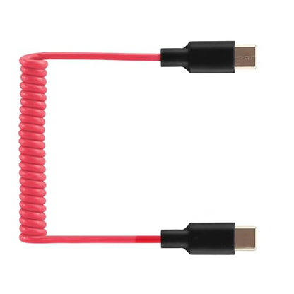 Mic Adapter for Rode Wireless GO 2 ME Pro Micro USB C to USB C Microphone Cable, for Hollyland Lark M1 / M2 / MAX / 150 / M1 / MAX Duo DAC Coiled Cable for PC Computer Android iPhone 15 16 - color: RED C to C