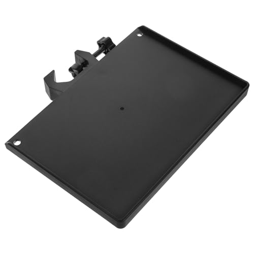 HOMSFOU Adjustable Desktop Microphone Stand Tray with Sound Card Slot and Microphone Holder, Black Plastic Music Stand Tray for Professional Environments and Live Streaming
