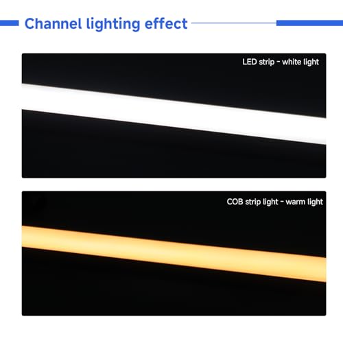 10-Pack 3.3ft/1m U-Shape LED Aluminum Channel with Milky White Cover, Black LED Strip Light Track, High Transmittance Diffuser for Under Cabinet, Shelf, Stairs, fits 12mm Wide Strips - color: Black Aluminum + White Cover, size: 3.3FT/10P/#048