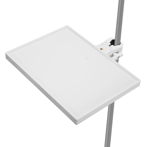 Microphone Stand Tray, Clamp-on ABS Sound Card Shelf with NonSlip Edges, 2kg Load Adjustable Utility Holder for Mixer Controllers, Interfaces and Studio Recordings Accessories - color: White, size: T7
