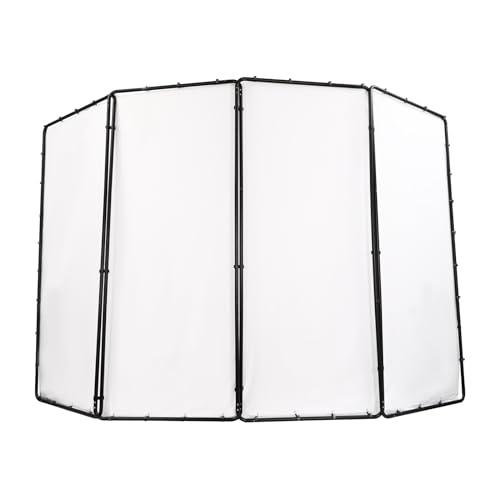 7.87ft x 13.12ft White Screen Backdrop with Stand, 4-Panel Collapsible Portable Photo Background Screen with Carry Bag for Studio Photography, Live Streaming, Video Shooting, Gaming (White) - color: White