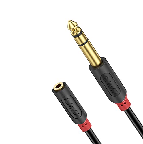 J&D 3.5mm to 1/4 Headphone Adapter Cable, Gold Plated Audiowave Series 3.5mm 1/8 inch Female TRS to 6.35mm 1/4 inch Male TRS Stereo Audio Cable for Mixer Guitar Piano Amplifier Speaker, 3FT - size: 3 Feet