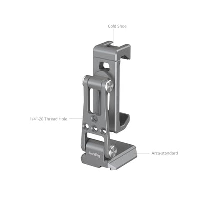 SMALLRIG Metal Phone Mount with Baseplate for Arca-Swiss,Compatible for DJI RS 4 Mini & RS 3 Mini, Phone Mount Adapter Support Free Adjustment Joints, Phone Tripod Mount for iPhone 17/16/15-5338