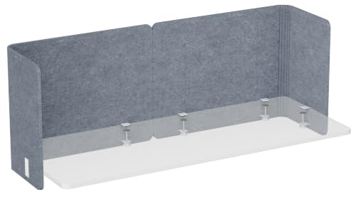 Desk Privacy Panel, 2-Pack L-Shaped Desk Divider, Acoustic Office Partition | Clamp-on 47.2" × 18.7" PET Felt Panels, Tackable Surface for Notes, Create Private Workspace Reduces Noise, for Home Office - color: Gray - Thick, size: 47.2" x 18.7"