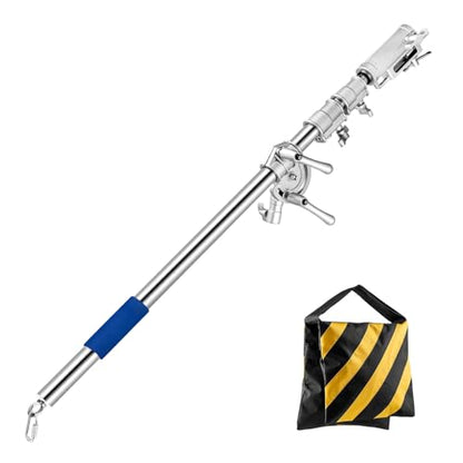 Prefessional Extension Boom Arm Bar with Work Platform for Photography C Stand and Light Stand,Pro Heavy Duty Crossbar Holding Arm for Softbox,Studio Strobe,Monolight,LED Video Light,Reflector