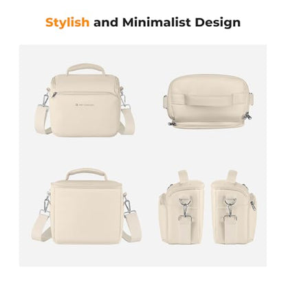 K&F CONCEPT Camera Sling Bag Small Crossbody Camera Case DSLR/SLR/Cute Compact Shoulder Photography Bags for Photographers-Beige - color: 03-Beige